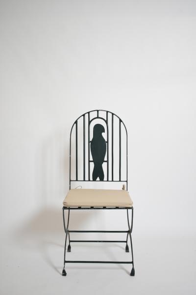 Pair of wrought iron bird cage chairs 1960s 
