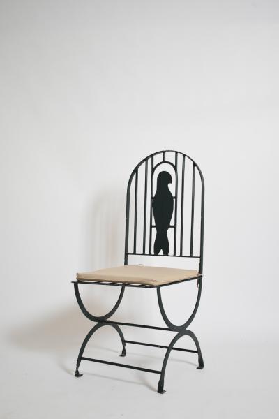 Pair of wrought iron bird cage chairs 1960s 