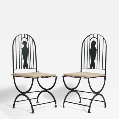 Pair of wrought iron bird cage chairs 1960s 