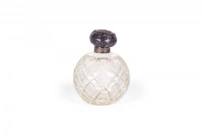 Pair ofFrench Victorian Cut Crystal Perfume Bottles