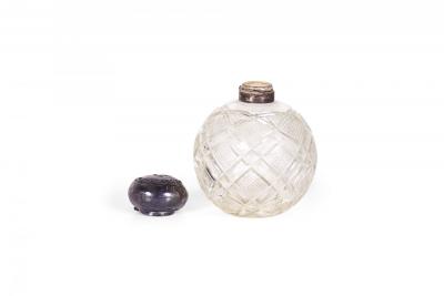 Pair ofFrench Victorian Cut Crystal Perfume Bottles