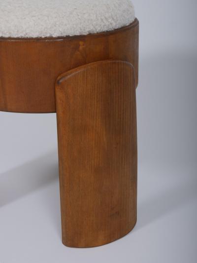 Pair wool boucle stools