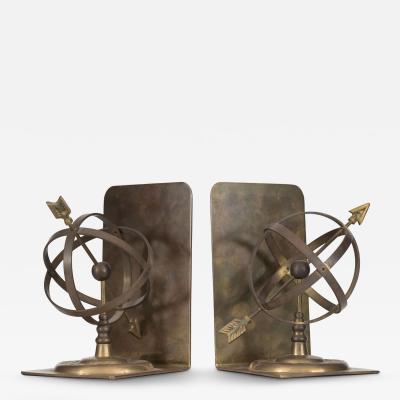 Pairs of Vintage Brass Armillary Sphere Bookends