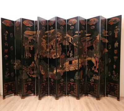 Palace Size Twelve Panel Coromandel Screen China Republic Period early 20th Cent