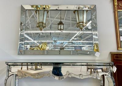 Palatial Art Deco Bubble Form Console or over the Mantel Mirror