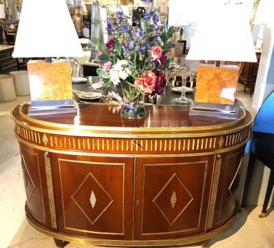 Palatial Russian Neoclassical Style Demilune Console Cabinet
