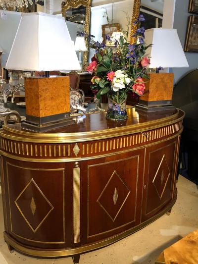 Palatial Russian Neoclassical Style Demilune Console Cabinet