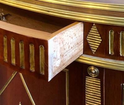 Palatial Russian Neoclassical Style Demilune Console Cabinet