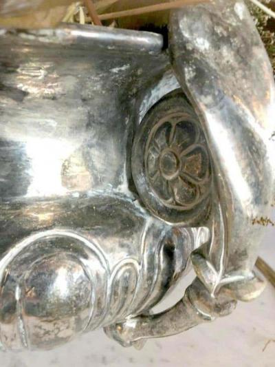 Palatial Silver Plated Claw Footed Centrepiece in Custom Form Antique Bowl