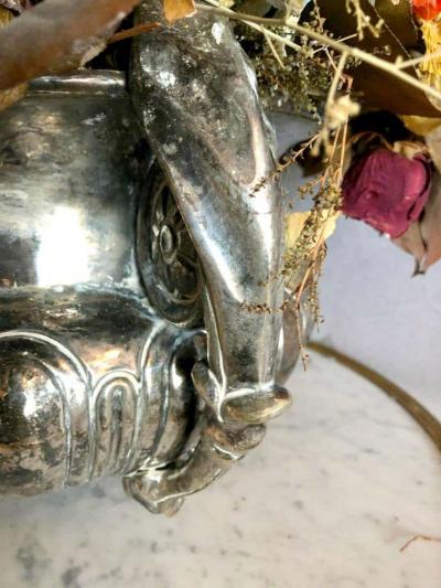 Palatial Silver Plated Claw Footed Centrepiece in Custom Form Antique Bowl