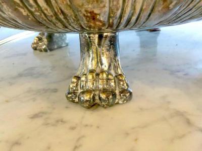Palatial Silver Plated Claw Footed Centrepiece in Custom Form Antique Bowl