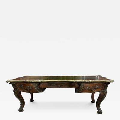 Palatial Victorian Gilt Bronze Mounted Bureau Plat Partner s Desk