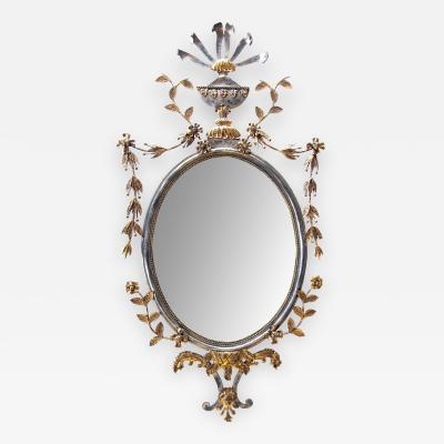 Palladio A Chic Italian Silver and Gold Gilt Mirror Attributed to Palladio Italy