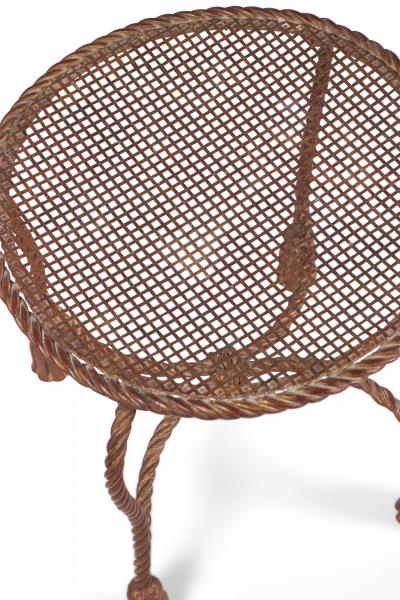 Palladio Italy Baroque Style Rope And Tassel Gilt Iron Vanity Stool