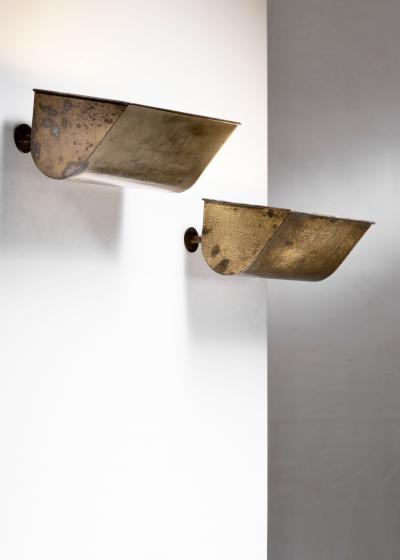 Palle Suenson Pair of Danish Modern brass wall lamps