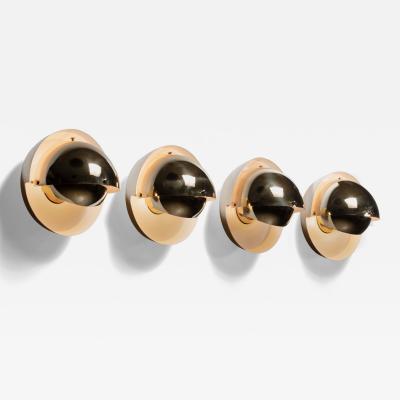 Palle Suenson Set of 4 Palle Suenson brass wall lamps