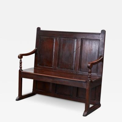 Paneled Settle Bench with Sled Feet