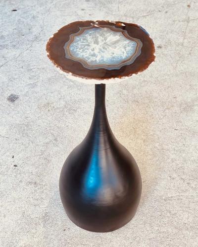 Pangea Topaz Lace Agate Side Table