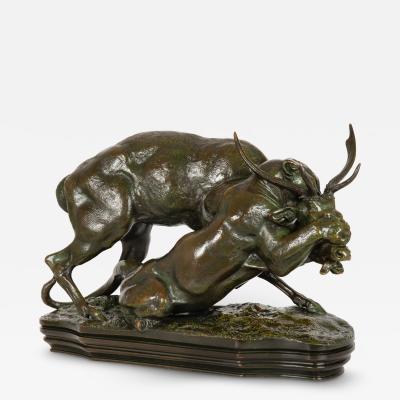 Panther Seizing a Deer Antoine Louis Barye
