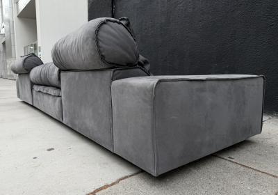Paola Navone Miami Sectional Sofa by Paola Navone for Baxter Upholstered in Gray Leather