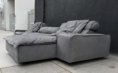 Paola Navone Miami Sectional Sofa by Paola Navone for Baxter Upholstered in Gray Leather
