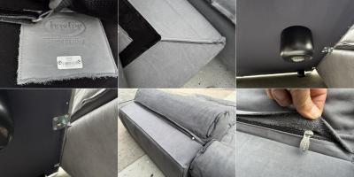 Paola Navone Miami Sectional Sofa by Paola Navone for Baxter Upholstered in Gray Leather