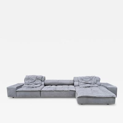 Paola Navone Miami Sectional Sofa by Paola Navone for Baxter Upholstered in Gray Leather