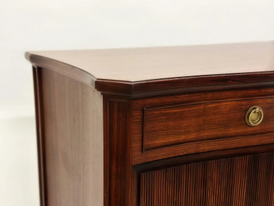 Paolo Buffa 2 Italian Mid Century Modern Neoclassical Walnut Sideboards by Paolo Buffa