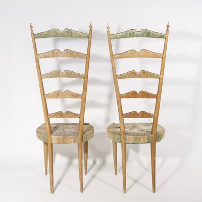 Paolo Buffa A PAIR OF 1950S ELEGANT HIGH BACK SIDE CHAIRS
