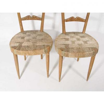 Paolo Buffa A PAIR OF 1950S ELEGANT HIGH BACK SIDE CHAIRS