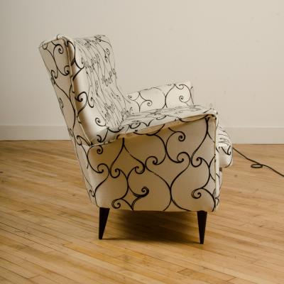 Paolo Buffa Elegant graceful Italian sofa with winged back details attrib to Paolo Buffa