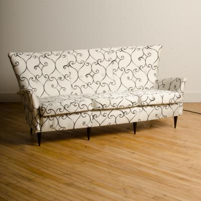 Paolo Buffa Elegant graceful Italian sofa with winged back details attrib to Paolo Buffa
