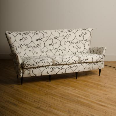 Paolo Buffa Elegant graceful Italian sofa with winged back details attrib to Paolo Buffa
