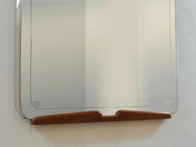 Paolo Buffa Grand Paolo Buffa Cherry Brass Wall Mirror Mid Century Italy ca 1940s