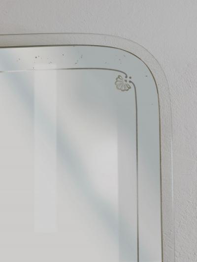 Paolo Buffa Grand Paolo Buffa Cherry Brass Wall Mirror Mid Century Italy ca 1940s