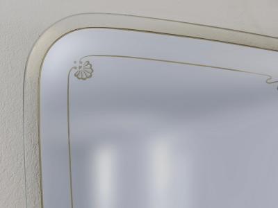 Paolo Buffa Grand Paolo Buffa Cherry Brass Wall Mirror Mid Century Italy ca 1940s