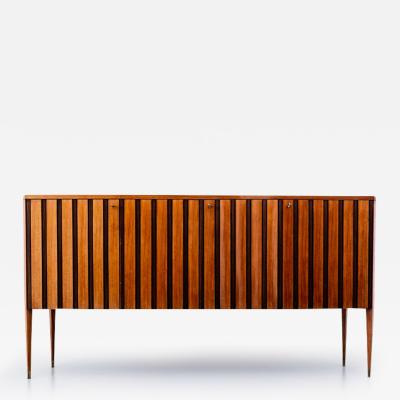 Paolo Buffa Grande Credenza by Paolo Buffa in Wood Brass and Glass Italy 1950s