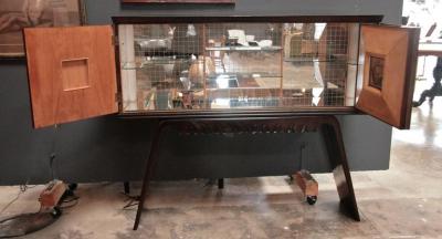 Paolo Buffa Italian 1950s Bar Cabinet Attributed to Paolo Buffa in Mahogany and Birch