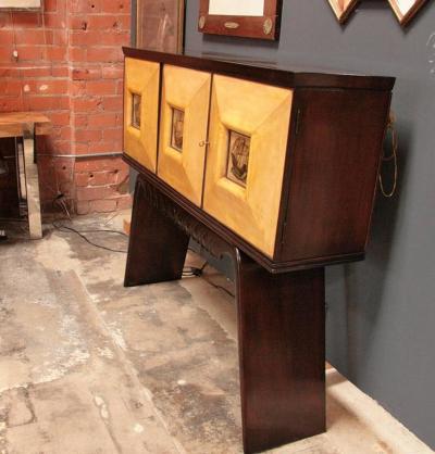 Paolo Buffa Italian 1950s Bar Cabinet Attributed to Paolo Buffa in Mahogany and Birch