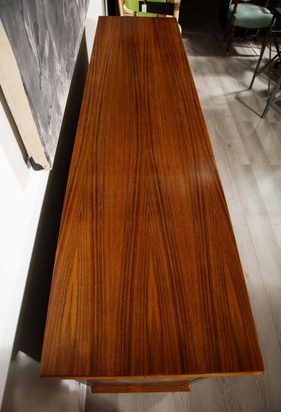 Paolo Buffa Italian Carved Walnut and Parquetry Sideboard with Nautical Reliefs