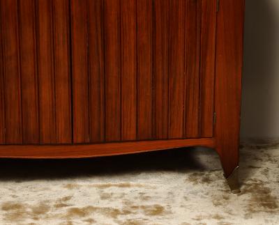 Paolo Buffa Italian Mid Century Brass Inlaid Secretary by Paolo Buffa