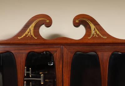 Paolo Buffa Italian Mid Century Brass Inlaid Secretary by Paolo Buffa