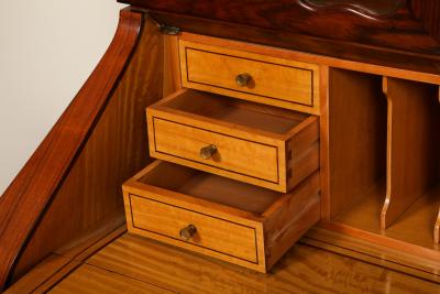 Paolo Buffa Italian Mid Century Brass Inlaid Secretary by Paolo Buffa