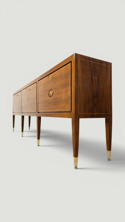 Paolo Buffa Italian Mid Century Inlayed Sideboard designed by Paolo Buffa 1950s