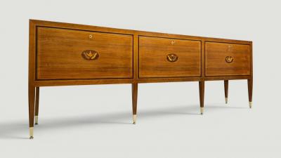 Paolo Buffa Italian Mid Century Inlayed Sideboard designed by Paolo Buffa 1950s