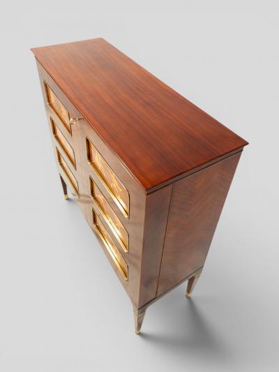 Paolo Buffa Italian Mid Century Inlayed Sideboard or Cabinet Bar designed by Paolo Buffa