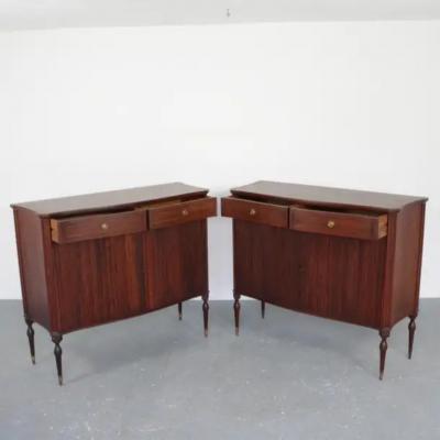 Paolo Buffa Italian Mid Century Modern Neoclassical Walnut Sideboards by Paolo Buffa