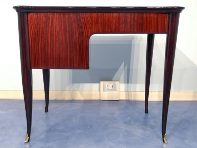 Paolo Buffa Italian Mid Century Modern Small Desk and Chair Attributed to Paolo Buffa 1950s