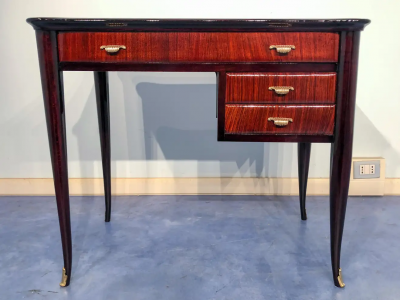 Paolo Buffa Italian Mid Century Modern Small Desk and Chair Attributed to Paolo Buffa 1950s