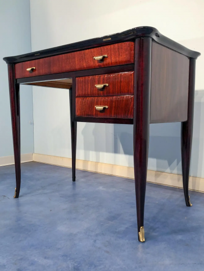 Paolo Buffa Italian Mid Century Modern Small Desk and Chair Attributed to Paolo Buffa 1950s